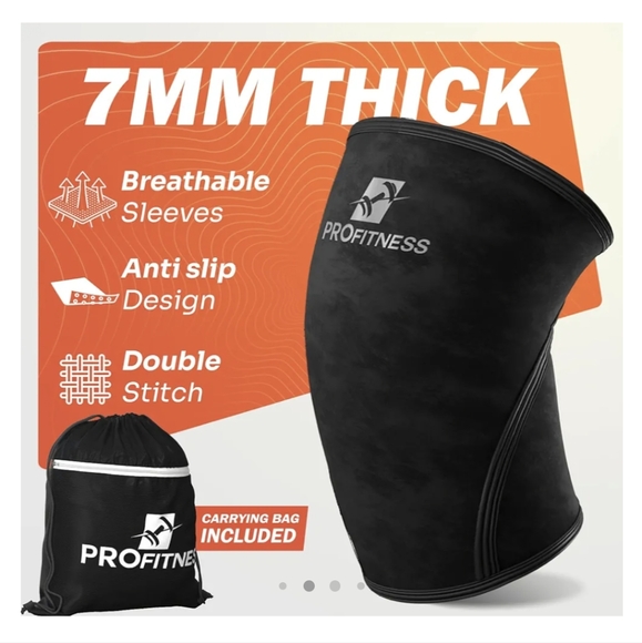 🆕 Pro Fitness Knee Sleeves Weightlifting, Unisex - 7mm Thick Premium / Small - Picture 2 of 6